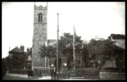 St Michael again in Spring, thorn trees in leaf. I wonder who the people were? (c) George Plunkett