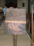 Cantor's desk, west side: St John the evangelist (in principium, verbum est')