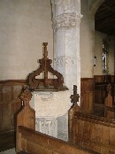 font squeezed in on the north side of the nave