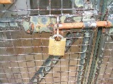 there was a padlock on the door