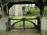 Rushford Hall through the lychgate