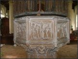 Bowl of the seven sacraments font - see below for panels