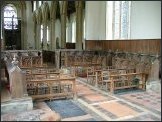 Looking back to return stalls in chancel