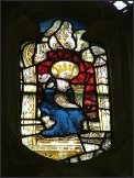 South transept glass: Mother of God enthroned