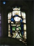 South transept glass: St Helena with the true cross
