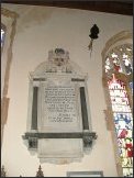 Memorial and helm in north transept