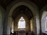 white brick chancel arch