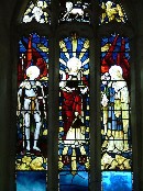 east window: St Michael and St Gabriel flank Christ in Majesty