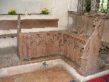 return stalls - note the holes into the sounding chamber