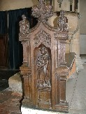 three figures in Tudor dress
