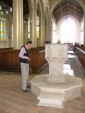 Tom examines the font