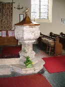 17th century font and cover